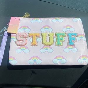 Stoney Clover Lane x Target Light Pink Rainbow Print Flat Pouch nwt STUFF